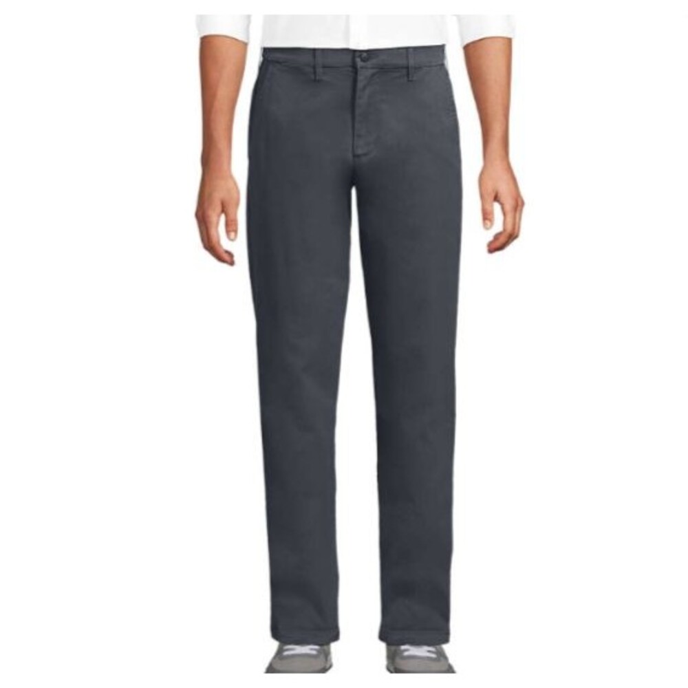 lands end pants mens 36 x 34 L xl traditional casual chinos gray chino easycare